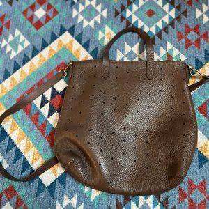 Madewell Polka Dot  Mini Transport Tote Leather